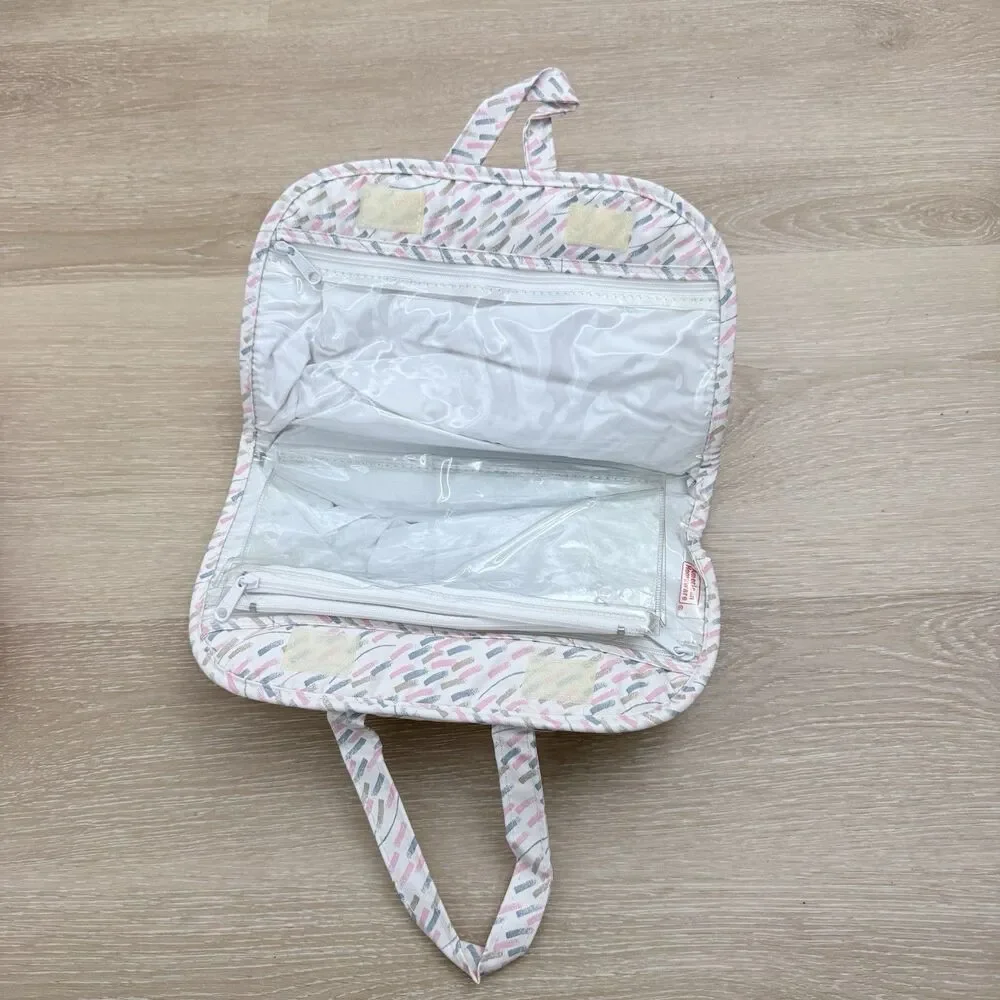 Vintage 1988 Travel Set New Old Stock: Cosmetic Bag & 3 Shoe Covers Retro 80s